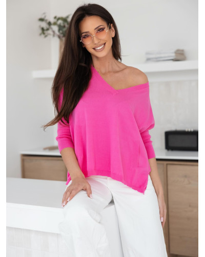 Sweterek w szpic By o la la...! fuksja