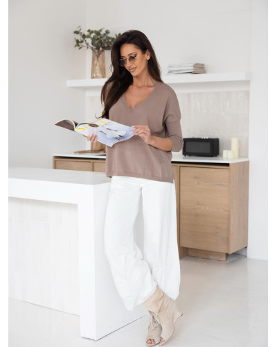 Sweterek w szpic By o la la...! kakao