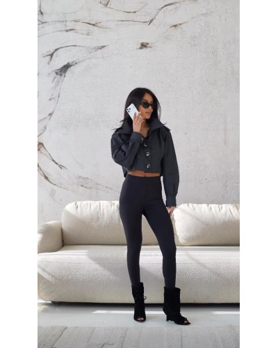 Krótki trencz By o la la...! czarny