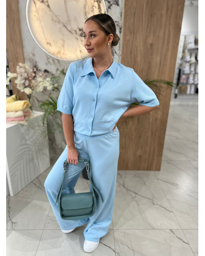 Komplet dzianinowy By o la la...! błękitny