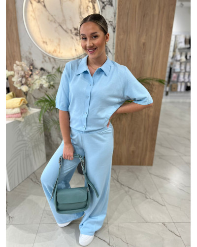 Komplet dzianinowy By o la la...! błękitny