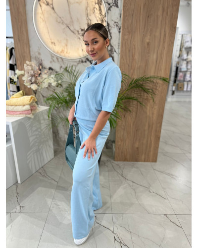 Komplet dzianinowy By o la la...! błękitny