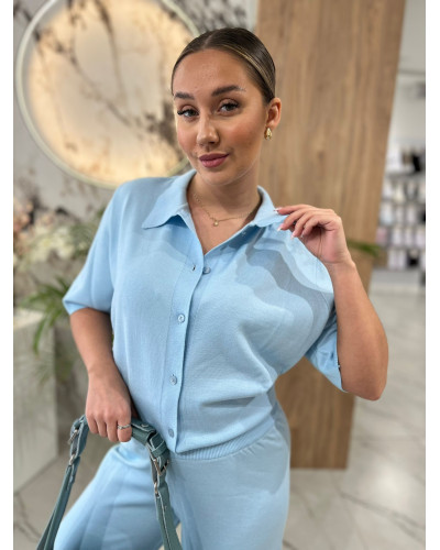 Komplet dzianinowy By o la la...! błękitny