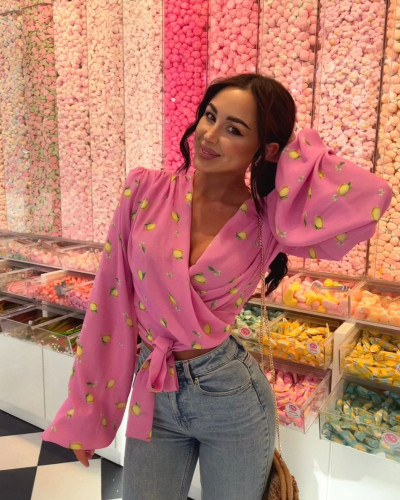 Koszula wiązana w cytrynki La Milla różowa