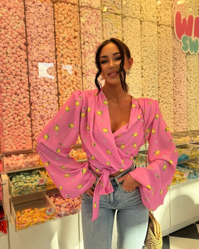 Koszula wiązana w cytrynki La Milla różowa