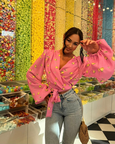 Koszula wiązana w cytrynki La Milla różowa