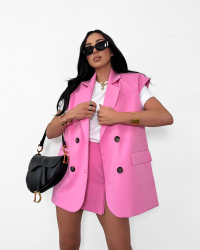 Kamizelka materiałowa La Milla cukierkowy róż