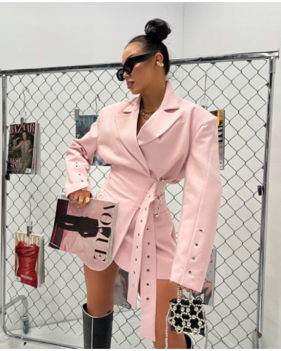 Marynarko sukienka La Milla pudrowy róż