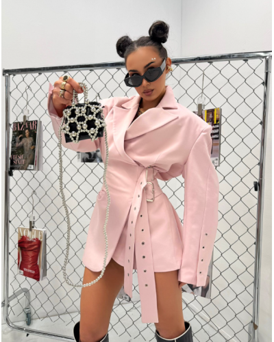 Marynarko sukienka La Milla pudrowy róż