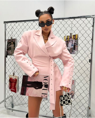 Marynarko sukienka La Milla pudrowy róż