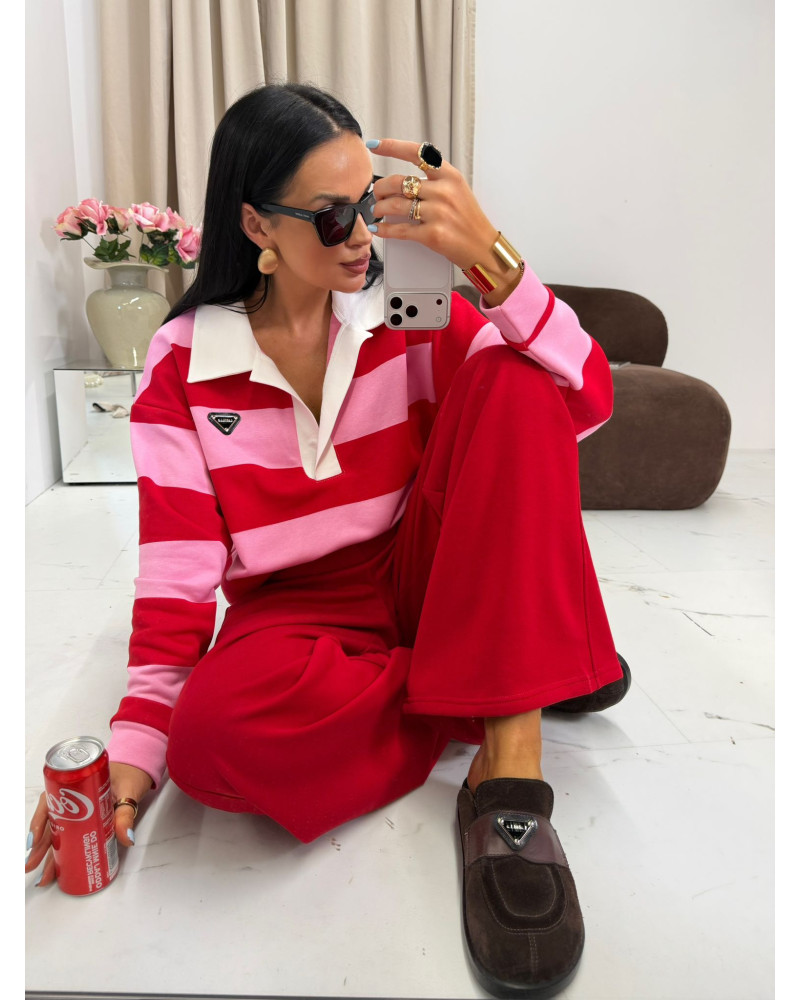 Spodnie dresowe z szeroką nogawką La Milla czerwone