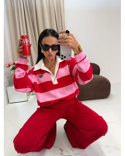 Spodnie dresowe z szeroką nogawką La Milla czerwone