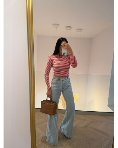 Spodnie jeansowe dzwony La Milla jasne