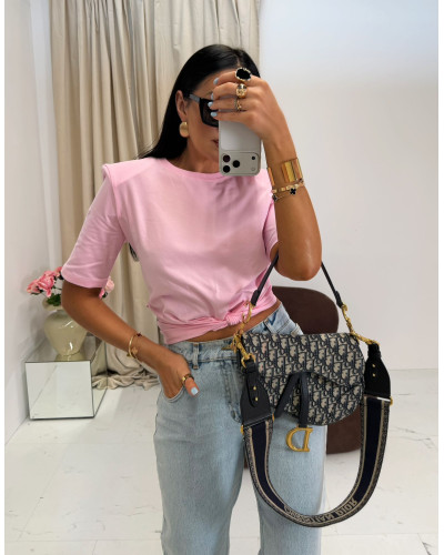 T-shirt gładki La Milla różowy