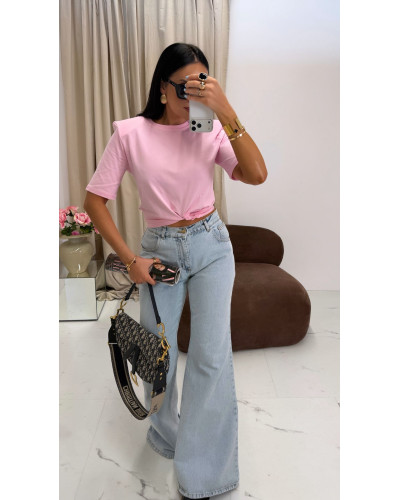 T-shirt gładki La Milla różowy