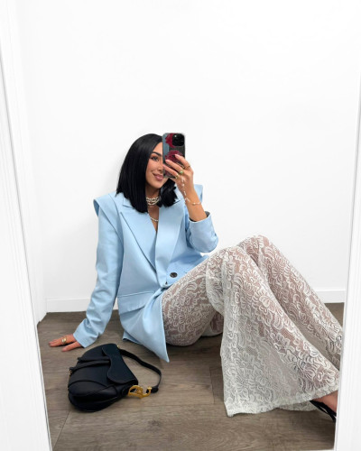 Spodnie koronkowe Nela La Milla śmietankowe