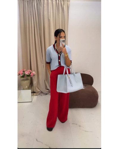 Sweter z guzikami La Milla niebieski