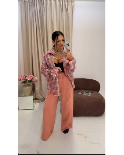 Koszula z wiązanym mankietem La Milla pastelowy koral