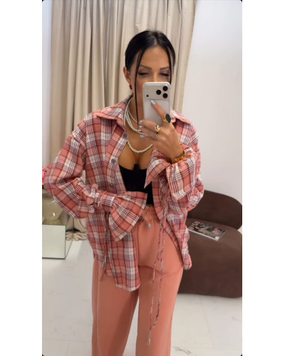 Koszula z wiązanym mankietem La Milla pastelowy koral