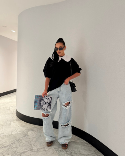 Spodnie jeansowe z wycięciem z tyłu La Milla