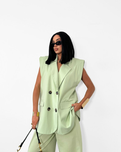 Kamizelka materiałowa La Milla pistacjowa