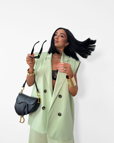 Kamizelka materiałowa La Milla pistacjowa