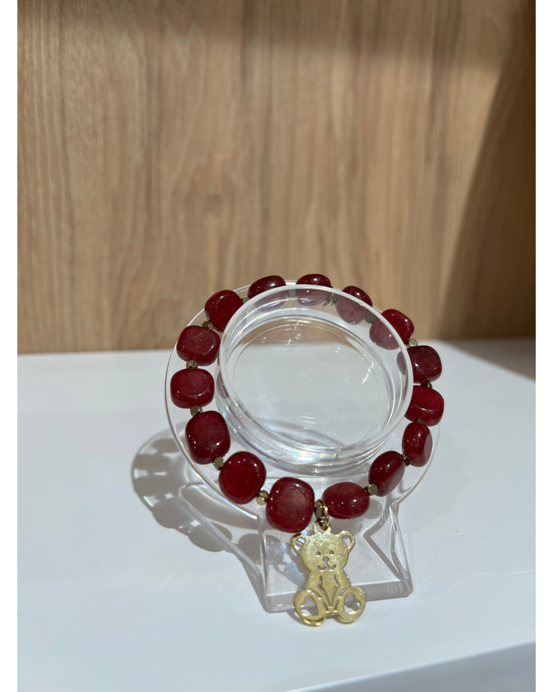 Bransoletka Teddy By o la la...! bordowa