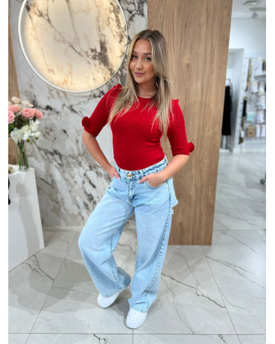 Basic z różami na rękawach By o la la...! red kiss