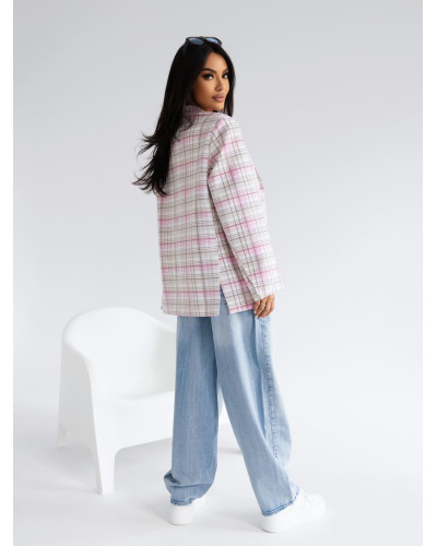Marynarka w kratę By o la la...! sugar pink