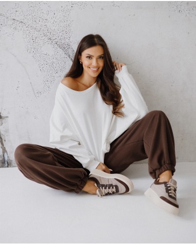 Bluza asymetryczna z różą By o la la...! biała