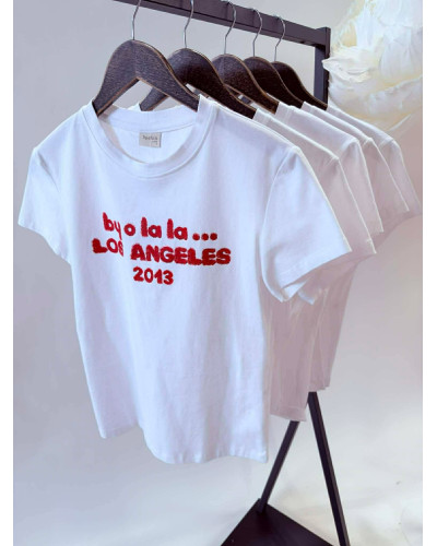 T-shirt Los Angeles By o la la...! red kiss