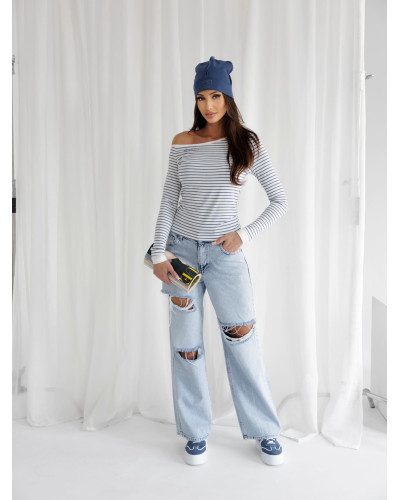 Bluzka w paski By o la la...! denim