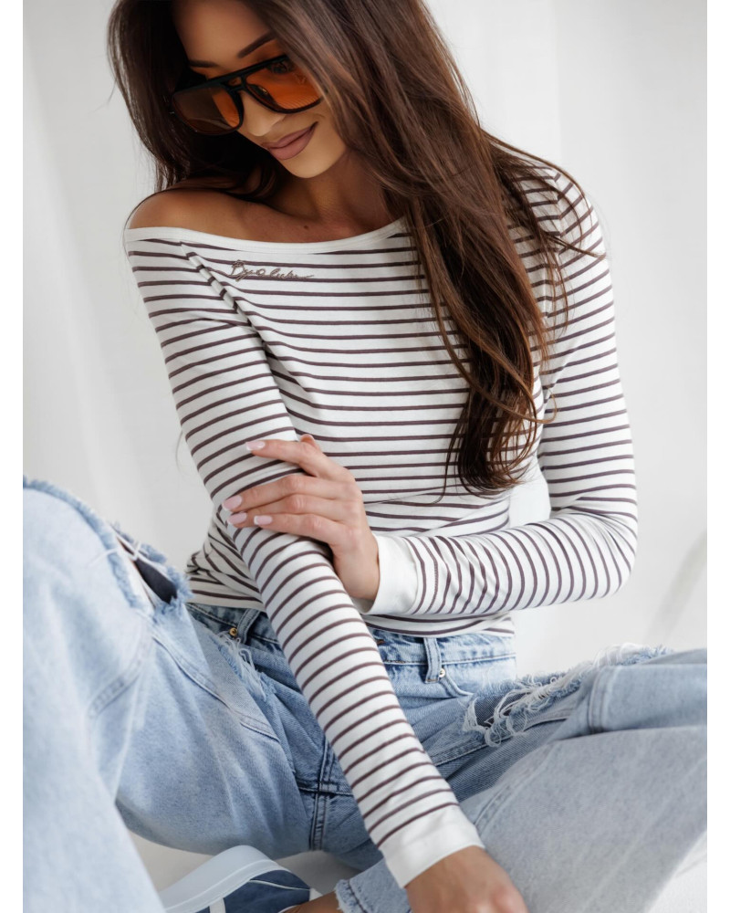 Bluzka w paski By o la la...! kakao