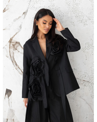 Marynarka z różami By o la la...! czarna