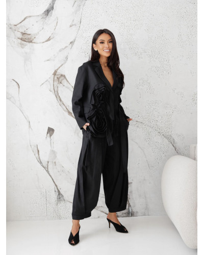 Marynarka z różami By o la la...! czarna