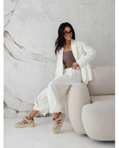 Marynarka z różami By o la la...! śmietankowa