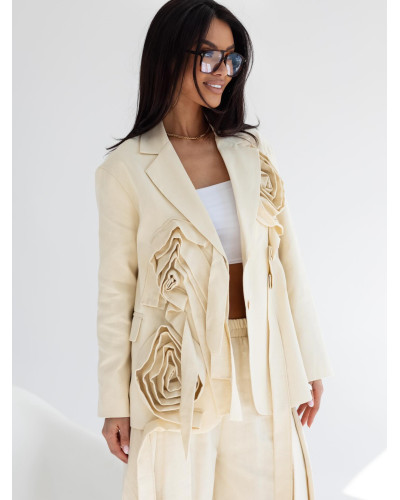 Marynarka z różami By o la la...! beżowa