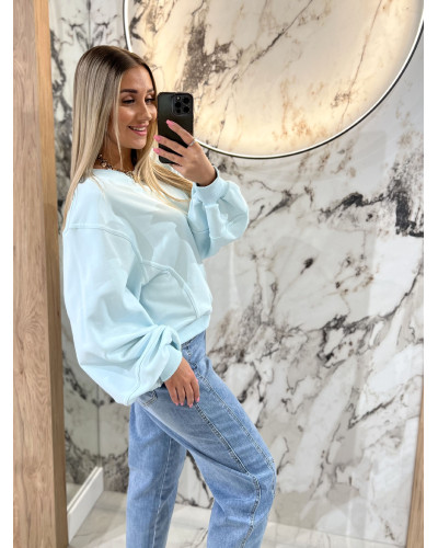 Bluza z bufiastym rękawem By o la la...! blue mint