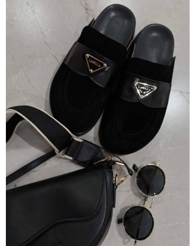 Klapki La Milla czarne