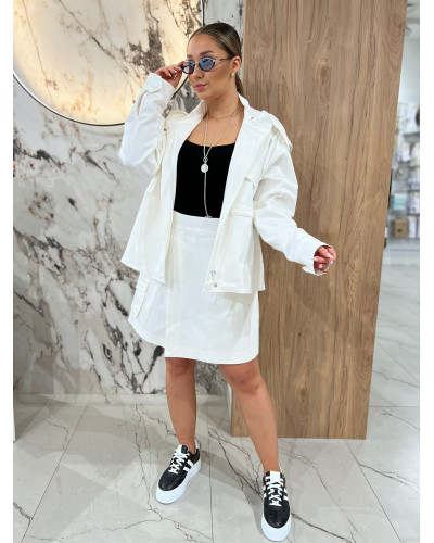 Komplet katana plus spódniczko-spodenki By o la la...! śmietankowy