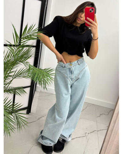 T-shirt gładki La Milla czarny