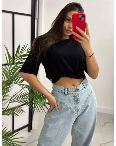 T-shirt gładki La Milla czarny