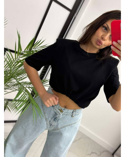 T-shirt gładki La Milla czarny