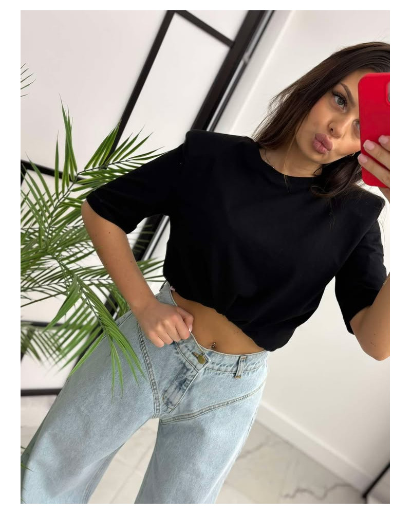 T-shirt gładki La Milla czarny