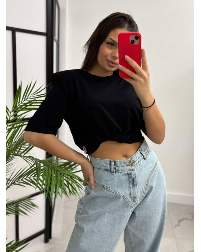 T-shirt gładki La Milla czarny