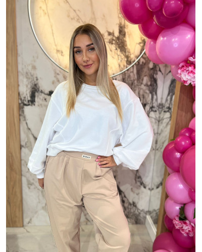 Bluza z bufiastym rękawem By o la la...! biała