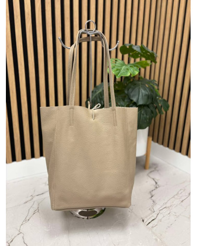 Torebka skórzana Shopper fango