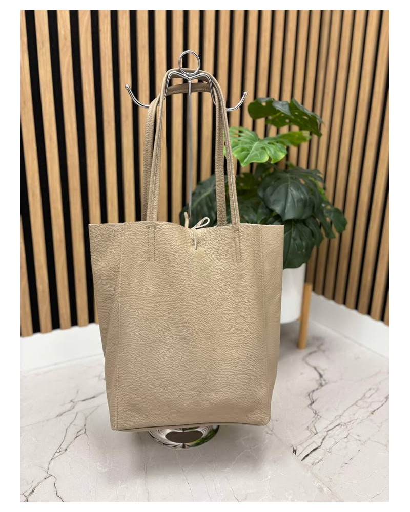 Torebka skórzana Shopper fango