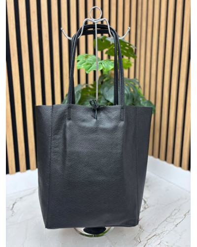 Torebka skórzana Shopper czarna