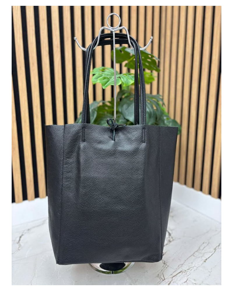 Torebka skórzana Shopper czarna